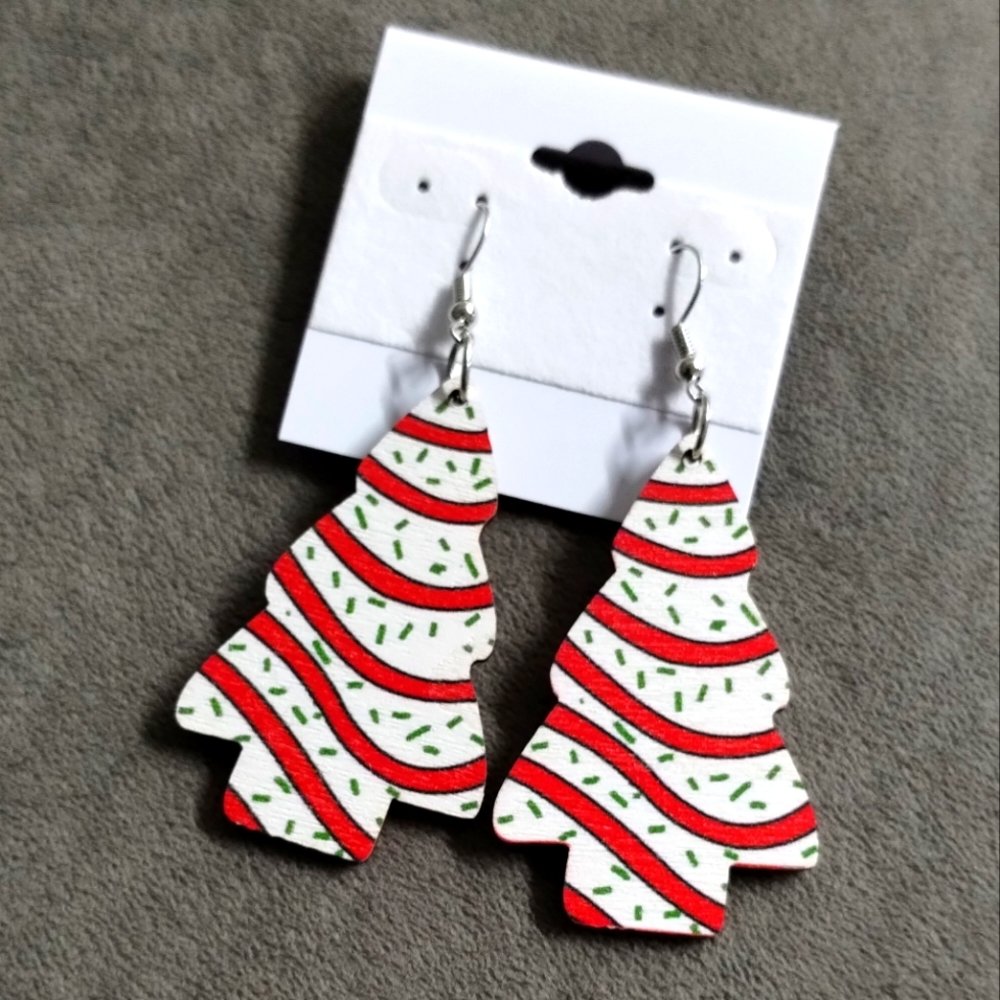 Christmas Tree Cake Earrings